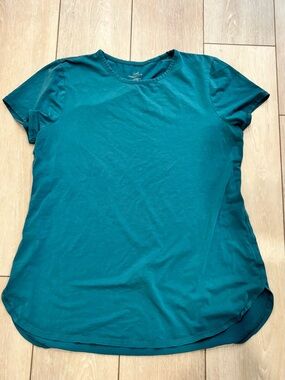 J. Jill Teal Short Sleeve Crewneck Top Medium